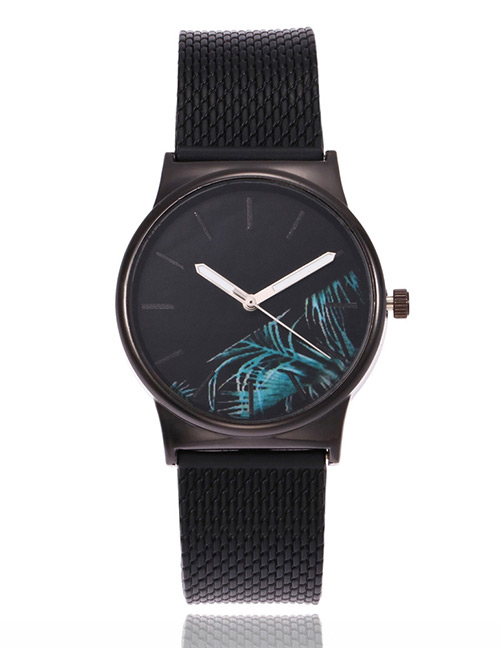 Fashion Blue Leaf Shape Decorated Watch