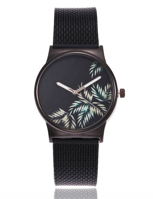 Fashion Green Leaf Shape Decorated Watch