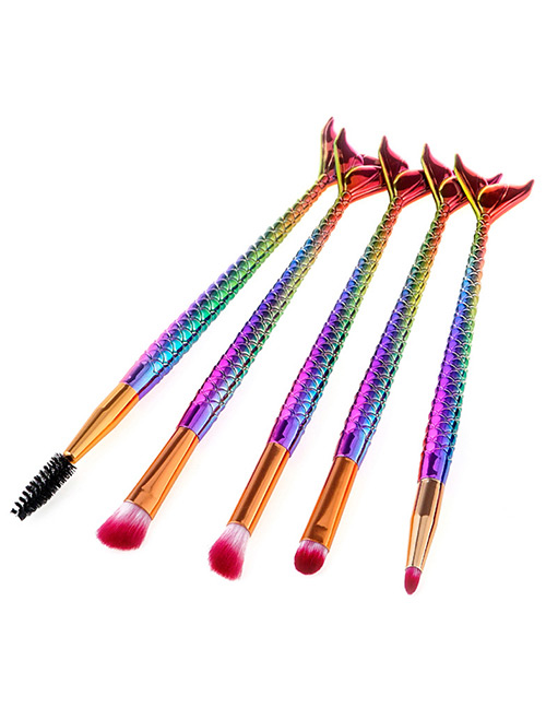 Fashion Multi-color Color Matching Shape Decorated Makeup Brush ( 5 Pcs)