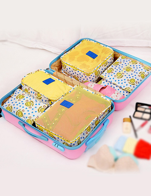 Fashion Yellow Smile Pattern Decorated Storage Bag (6 Pcs)