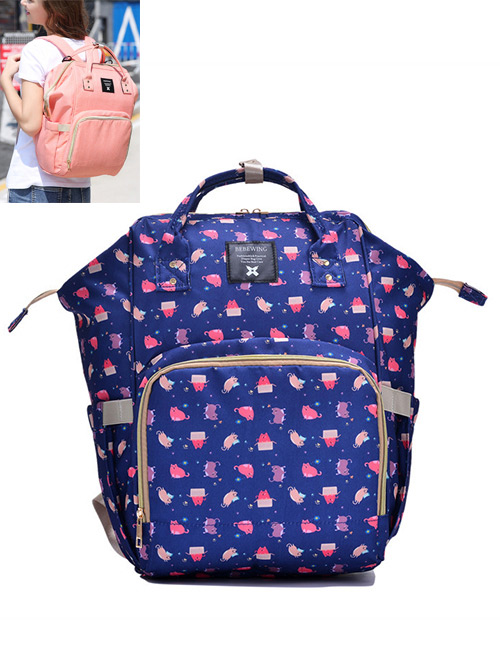Fashion Multi-color Cat Pattern Decorated Backpack