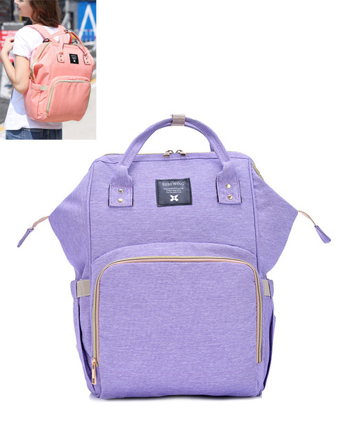 Fashion Purple Pure Color Decorated Backpack