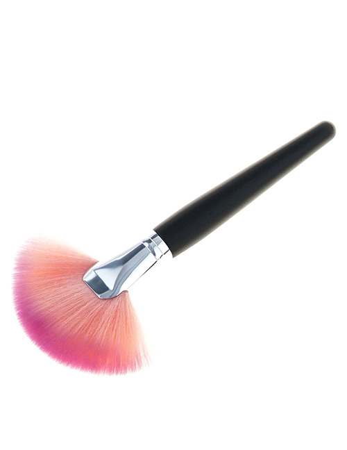Fashion Pink+plum Red Sector Shape Decorated Makeup Brush