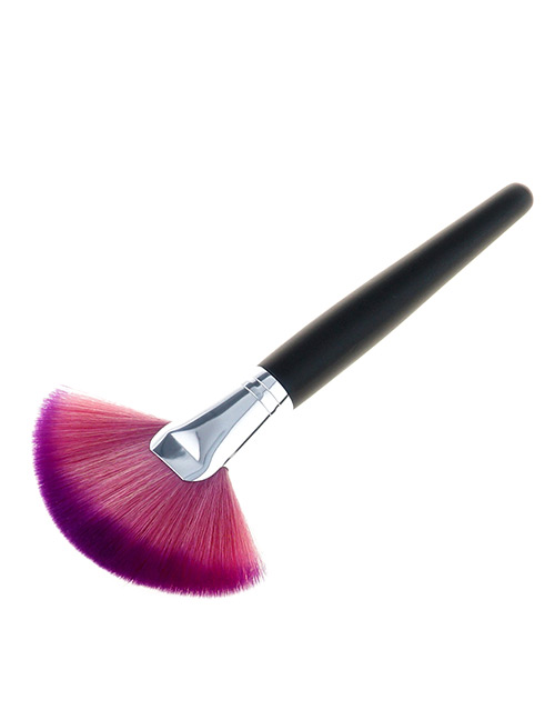 Fashion Purple Sector Shape Decorated Makeup Brush