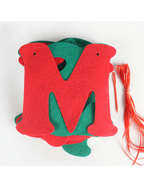 Fashion Red+green Letter Pattern Decorated Christmas Ornaments(8pcs)