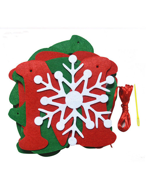 Fashion Red+green Letter Pattern&snowflake Decorated Christmas Ornaments(8pcs)