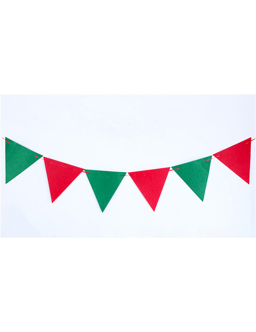 Fashion Red+green Triangle Shape Flag Decorated Christmas Ornaments(8pcs)