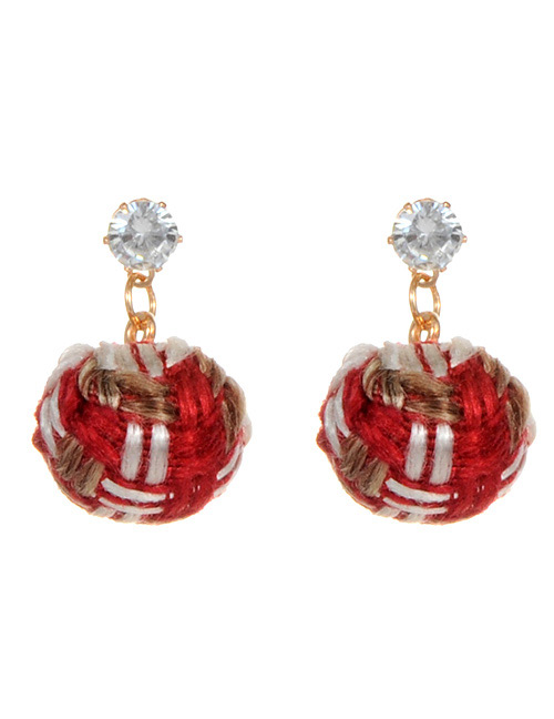 Fashion Red Ball Decorated Earrings