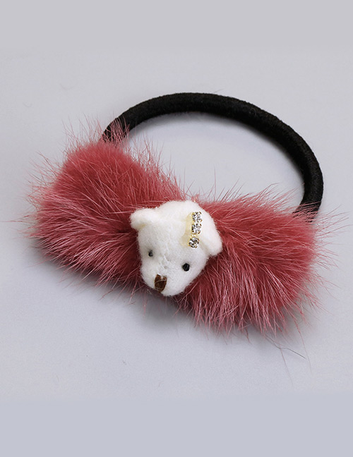 Lovely Plum Red Little Dog Decorated Hairpin