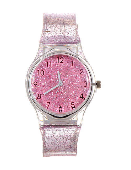 Fashion Pink Sequins Decorated Watch
