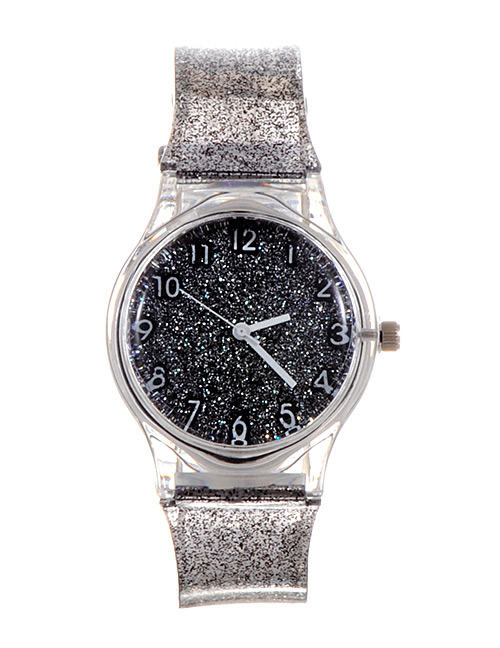 Fashion Black Sequins Decorated Watch