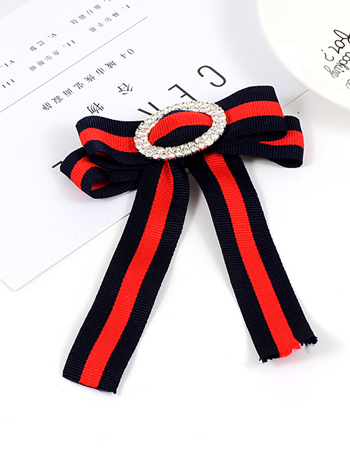 Fashion Red+black Bowknot Shape Decorated Brooch