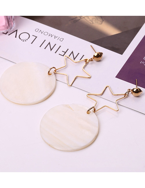Fashion Gold Color Round Shape Decorated Simple Earrings