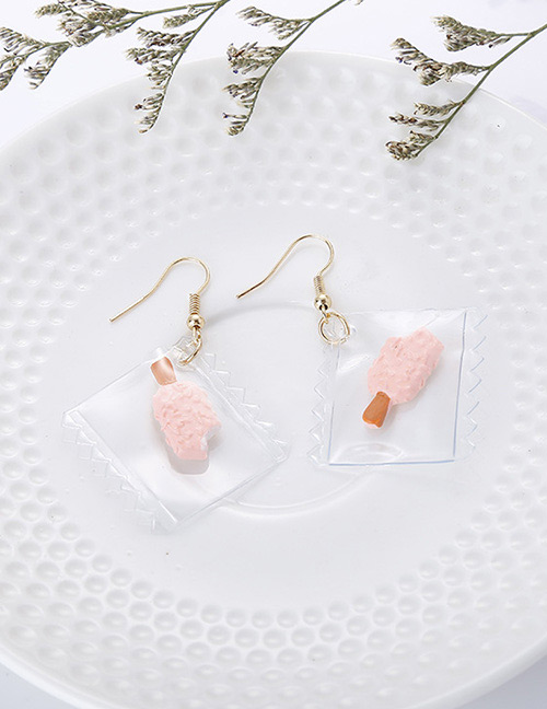 Fashion Pink Ice Cream Pendant Decorated Earrings