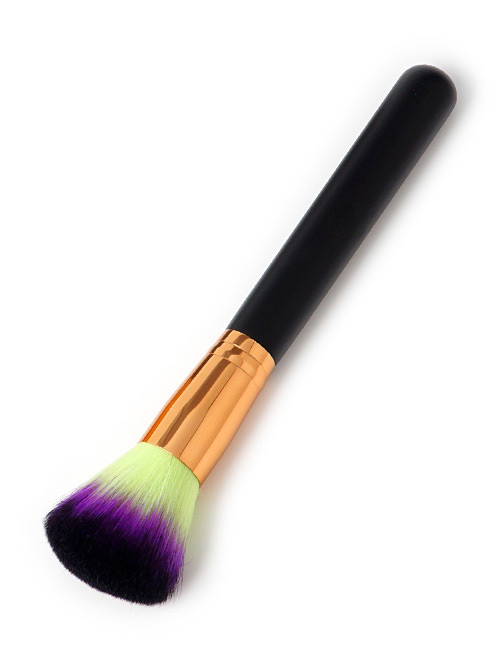 Fashion Yellow+purple Round Shape Decorated Makeup Brush(1pc)