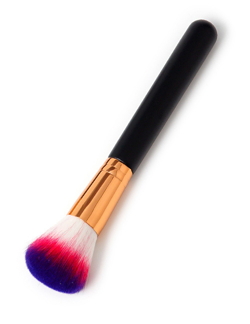 Fashion Dark Blue+pink Round Shape Decorated Makeup Brush(1pc)