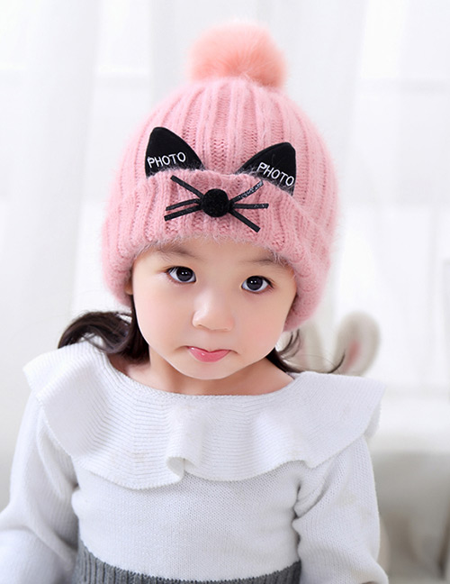 Lovely Pink Cat Pattern Design Child Cap(1-6years Old)