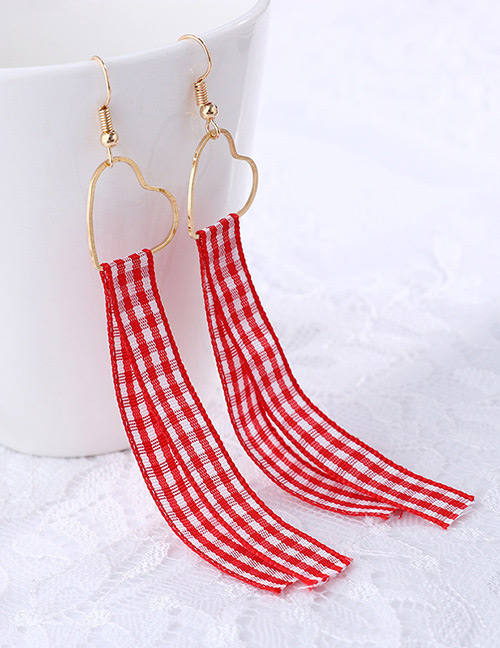 Fashion Red Color-matching Decorated Earrings