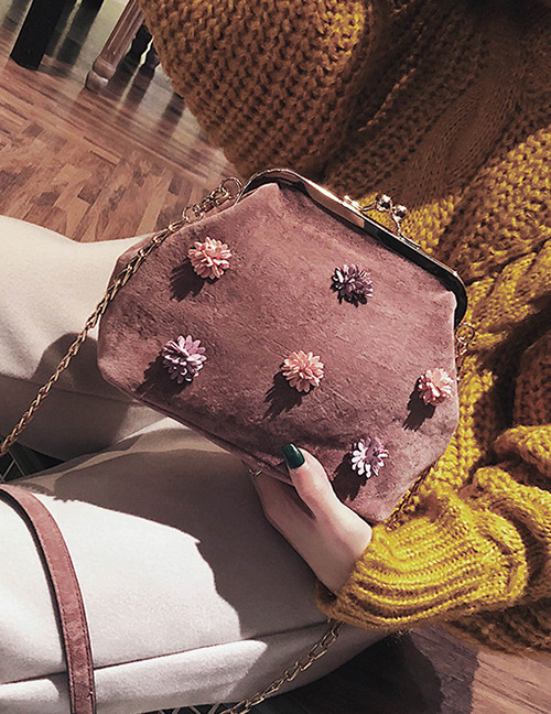 Lovely Pink Flower Shape Decorated Bag