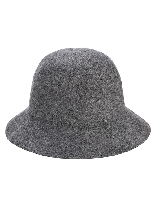 Trendy Gray Washbasin Shape Design Pure Color Hat