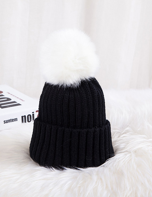 Fashion Black Color-matching Decorated Hat