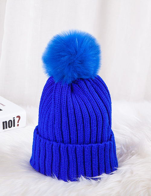 Fashion Blue Color-matching Decorated Hat