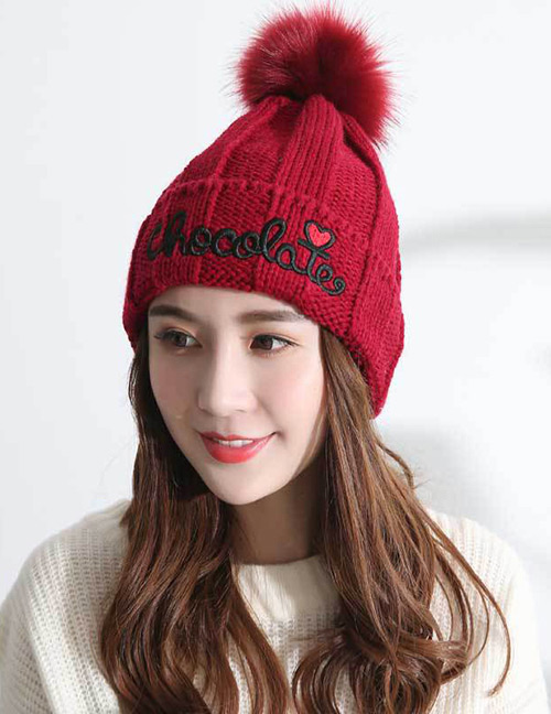 Fashion Red Heart Shape Decorated Cap