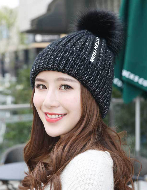 Fashion Black The Letter Patch Decorated Cap