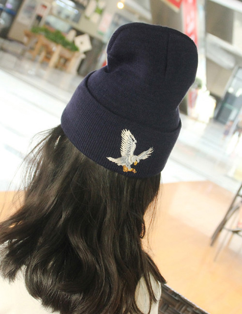 Lovely Navy Eagle Shape Decorated Cap