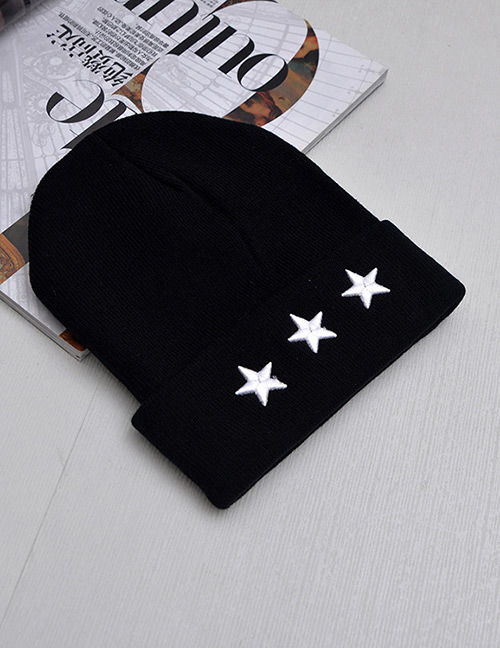 Fashion Black Star Shape Decorated Cap