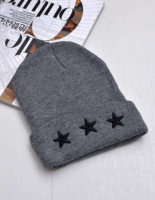 Fashion Gray Star Shape Decorated Cap