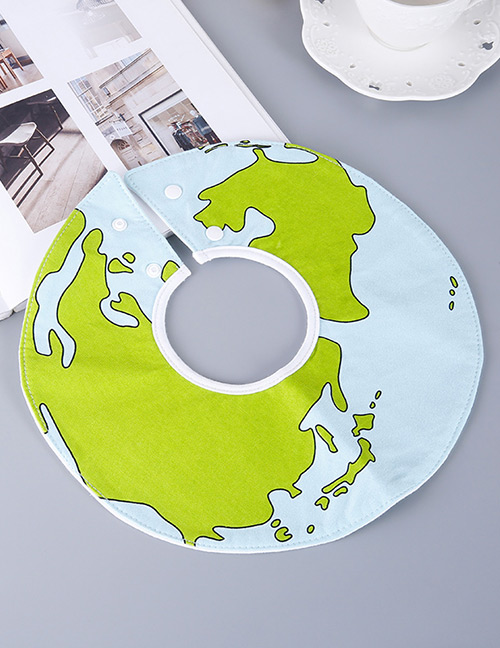 Lovely Green Map Pattern Decorated Bib