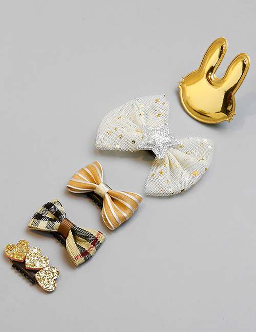 Lovely Gold Color Rabbit Shape Decorated Hairpin (5pcs)