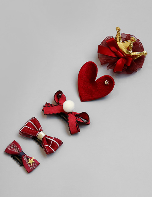 Lovely Red Star Shape Decorated Hairpin (5pcs)