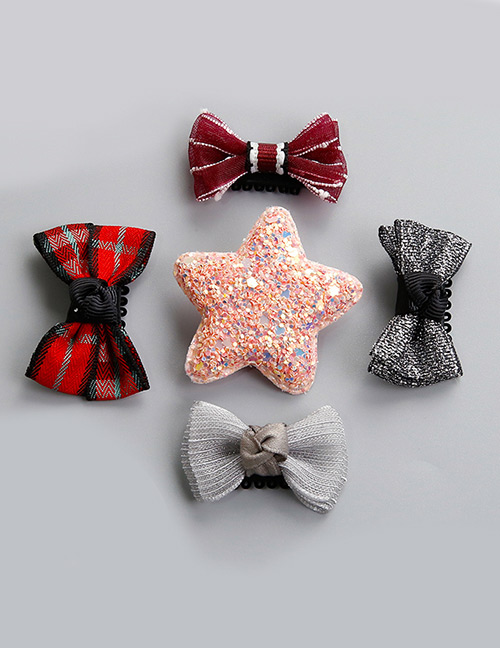 Lovely Pink Bowknot Shape Decorated Hairpin (5pcs)