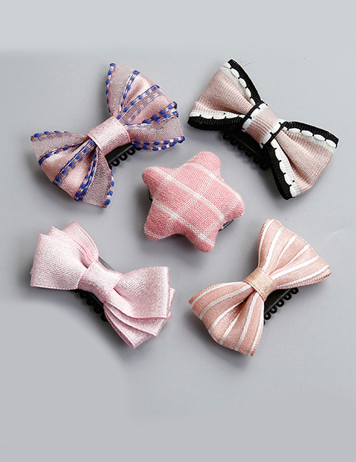 Lovely Pink Star Shape Decorated Baby Hairpin (5pcs)