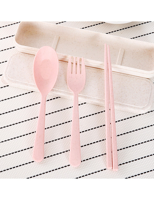 Fashion Pink Pure Color Decorated Tableware Sets(3 Pcs)