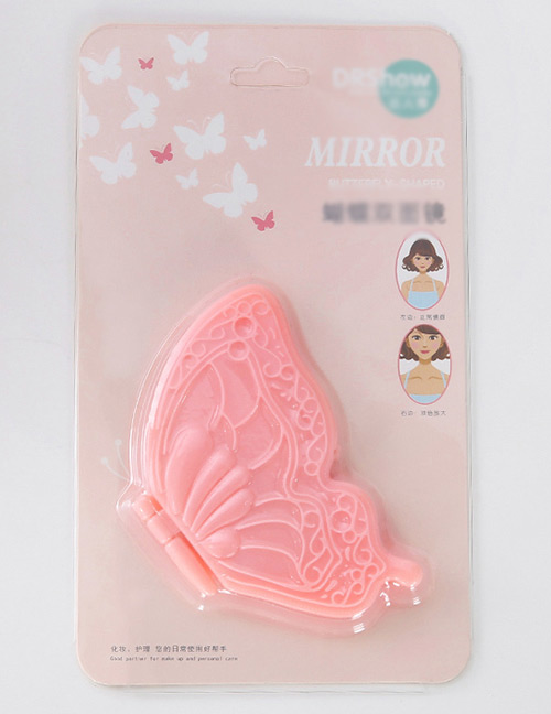 Fashion Pink Butterfly Shape Decorated Mirror