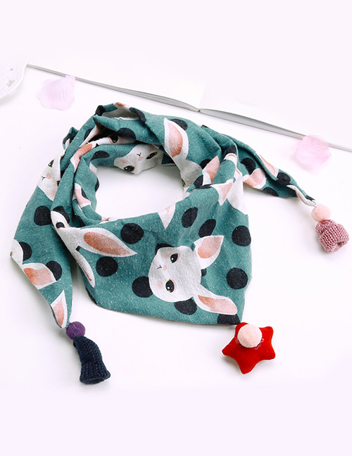 Fashion White+red+pink Rabbit Pattern Decorated Scarf