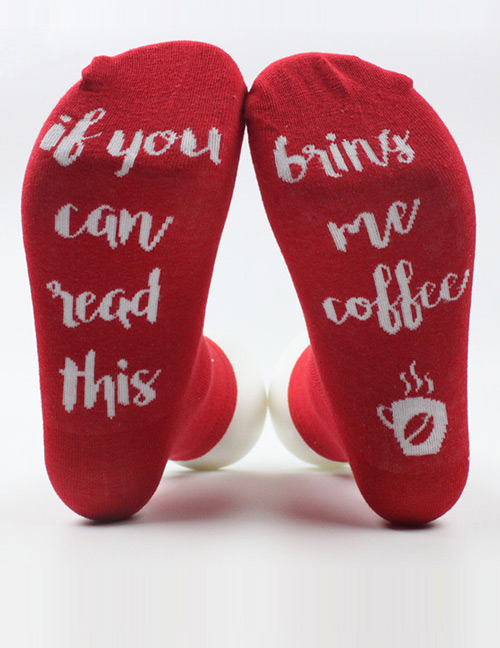 Fashion Red Letter Shape Decorated Sock