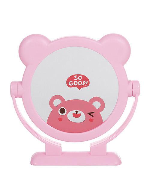 Fashion Pink Bear Pattern Decorated Cosmetic Mirror