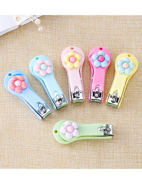 Fashion Blue+pink+yellow Flower Shape Decorated Nail Clippers (send Randomly)(1pcs)