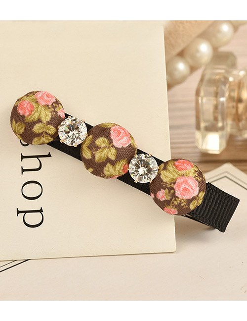 Fashion Khaki Flower Pattern Decorated Hair Clip