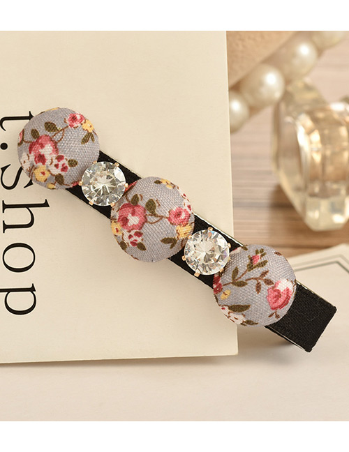 Fashion Gray Flower Pattern Decorated Hair Clip