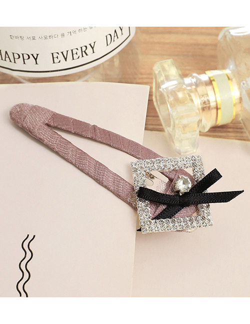 Lovely Purple Square Shape Diamond Decorated Hairpin