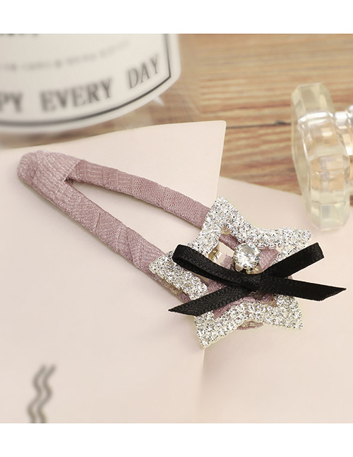 Lovely Dark Pink Star Shape Diamond Decorated Hairpin