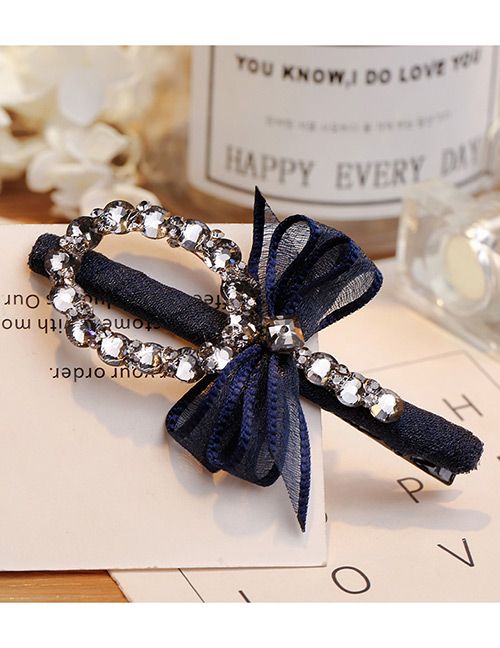 Lovely Navy Bowknot Decorated Simple Hairpin