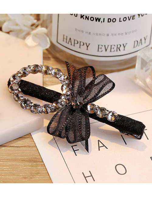 Lovely Black Bowknot Decorated Simple Hairpin