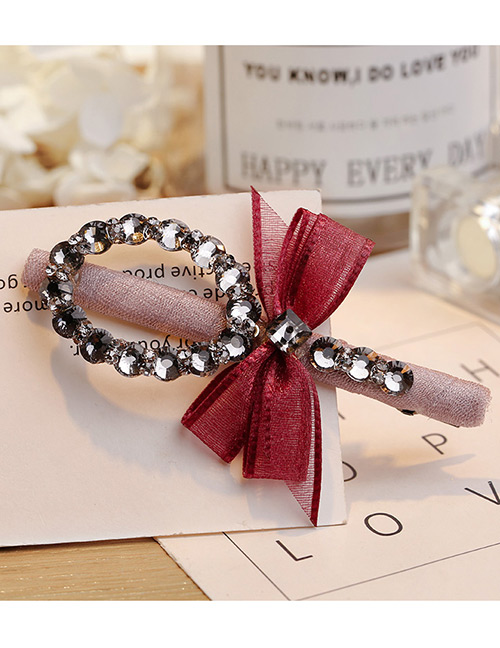 Lovely Claret Red Bowknot Decorated Simple Hairpin