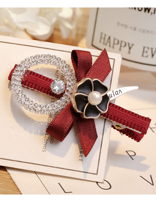 Elegant Claret-red Hollow Out Round Shape Decorated Hairpin